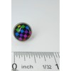 Summerfield Collection Stainless Steel Checkerboard Print Glass Stud Earrings 12mm
