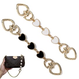 2Pcs Heart Shape Purse Chain Strap Short Bag Chain Strap Cute Bag Extender Chain Strap Handbag Purse Chain Strap Replacement Accessory for Bag