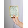 Tranquillo Large Rectangular Ceramic Soap Dish Tray with Retro Pattern