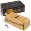 MIJOMA Money Box with Lock - Gold Bar Design, Ceramic,