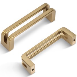 Vicycmc 3 Inch(76mm) Hole Center Champagne Bronze Zinc Alloy Solid Cabinet Pulls,Dresser Cabinet Handles Luxury Cabinet Pull Hardware for Bedroom, Kitchen 6 Pack 7600