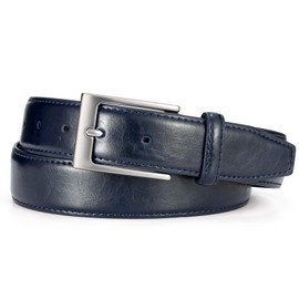 WHIPPY Men's Leather Belt Classic Denim Belt for Men 38 mm Wide, blue
