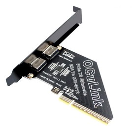 Xiwai PCI-Express 4.0 8X PCIE Detachable to Dual Oculink 4X SFF-8612 SFF-8611 VROC Raid0 Adapter for U.2 SSD eGPU Graphics Card External Dock