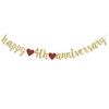 Gold Glitter Happy 4th Anniversary Banner Backdrop, 4th Wedding Anniversary