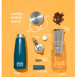 NITRO KAFO 0.5L Nitro Coffee Maker, Aluminum Nitro Cold Brew Coffee Maker with Special Nitro Diffuser Nozzle & Cold Brew Maker for Making Nitro Cold Brew, 1 Pint/0.5L