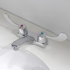 Speakman SC-4074-E-LD Commander Centerset Faucet with 4" Wrist Blade Handles, Chrome