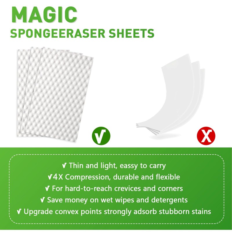 Magic Sponge Eraser Sheets- Garvonti 60 Pack Melamine Foam Sheet