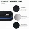 molshine Hard Shell PU Leather Glasses Case, Portable Bright Hard