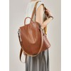FuninCrea Women's Waterproof Daypack Women's Anti-Theft Backpack Handbags PU Leather