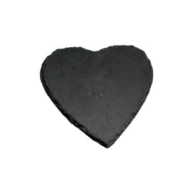 Natursteinzentrum Rhein Main Set of 8 Slate Coasters Heart-Shaped Approx. Diameter 10 cm