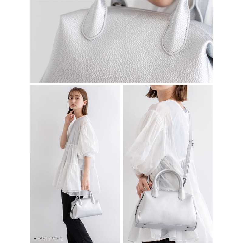 VITAFELICE Inb-10038p Women's 2-Way Mini Boston Bag, Silver