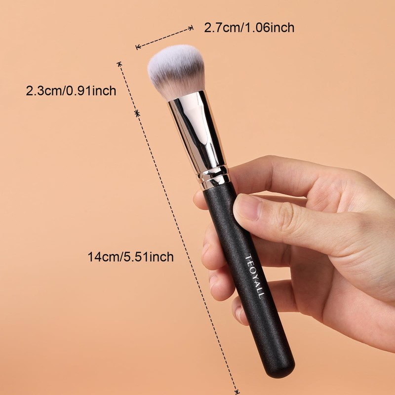 TEOYALL Domed Cheek Brush, Medium Precision Blush Brush, Dense Synthetic