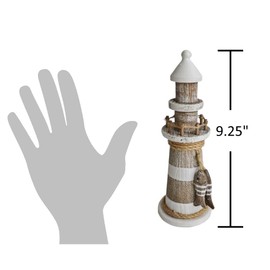 The Bridge Collection Decorative Lighthouse Centerpiece - Coastal Tabletop Lighthouse for Beach House or Lake House - Nautical Shelf Decor Featuring Fish Detail