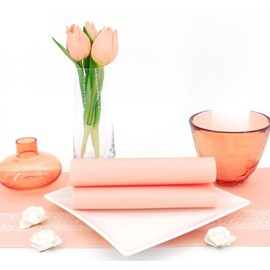 50 Apartina Napkins Fabric-Like Airlaid, Plain, Peach, Size 33 x 33 cm