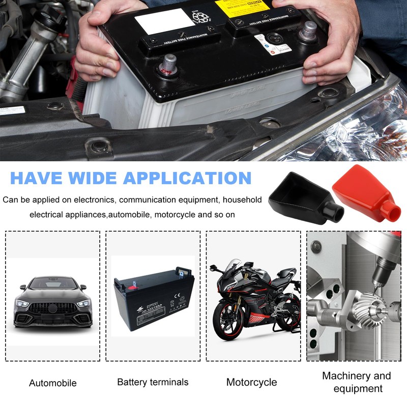 Wevdn 4 PCS Battery Terminal Covers, Positive Negative Top Post