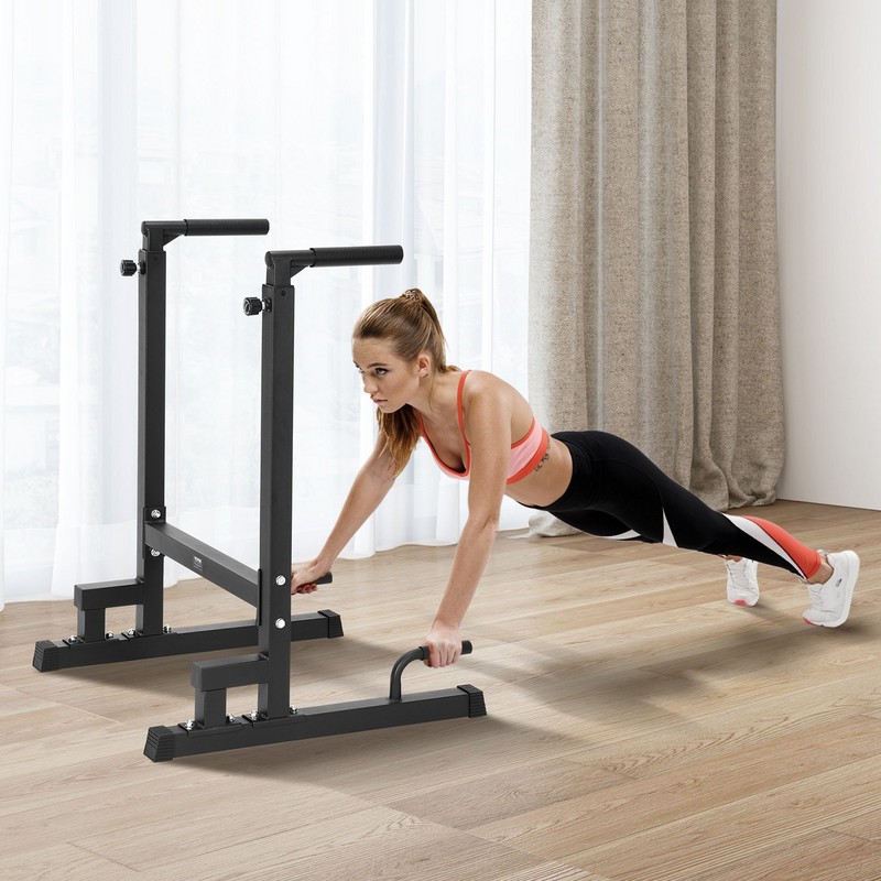 VEVOR Adjustable Heavy Duty Dip Bar - 500 lbs Capacity,