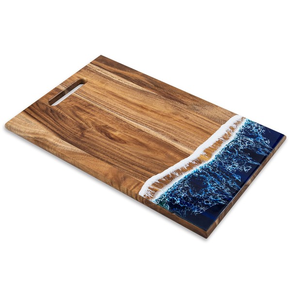 Acacia Wood Cutting Board with Resin, Large Charcuterie Boards with