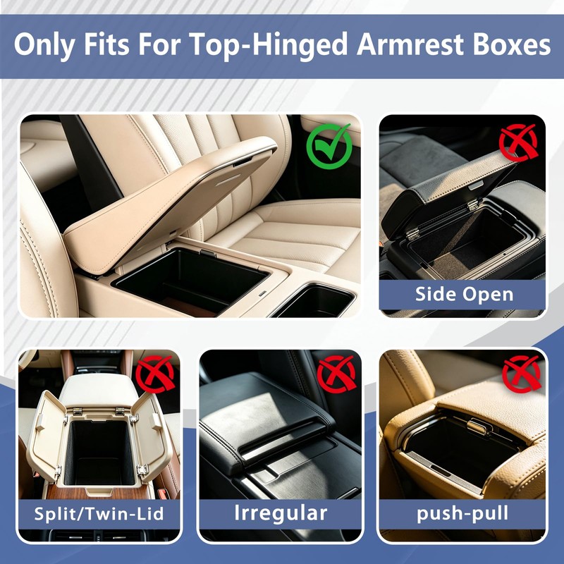 5-in-1 Center Console Cover Organizer Car Cup Holder Tissue Holder