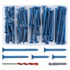 60 PCS 1/4" Blue Flat Head Concrete Screws Anchor Kit