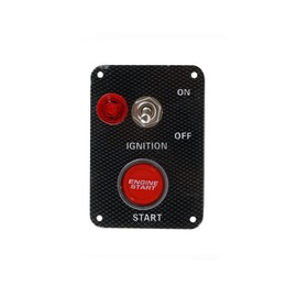 TOTMOX Carbon Fiber Ignition Switch Racing 12v Ignition Switch Engine Start Button Engine Start Switch Panel, 3 in 1 Car Engine Start Push Button LED Toggle for Racing Car