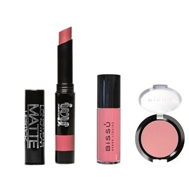 Set de Maquillaje Rubor en Polvo, Rubor Liquido Bissu y Labial Mate Ivy de Larga Duracion | 3 Tonos Disponibles (Jet setter)