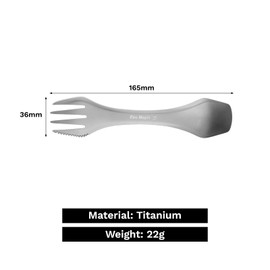 Fire-Maple T23 Titanium Camping Spork – Lightweight Fork & Spoon 22g Ultralight Backpacking Cutlery Utensil for Hiking, Travel & Outdoor Adventures
