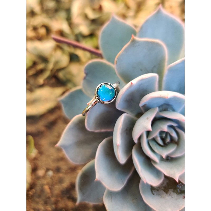 Ello Elli Minimalist Style Stainless Steel Mood Ring (Silver, 8)