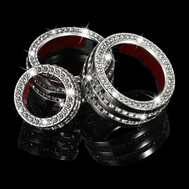 TOMALL Bling Car Accessories Compatible with Honda CRV 2017-2022 AC Knob Covers Center Air Conditioner Knob Cover Auto Volume Knob Cover Bling nterior Ring Decoration for Car (3pcs)