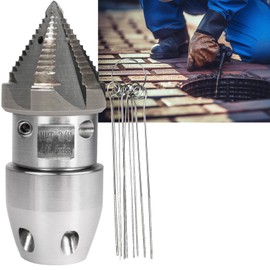 3/8 NPT, 40 L/min Sewer Jetter Rotating Nozzle - Stainless Steel, Drain Pipe Cleaning for 40 L/min Pressure Washer Cleaning (Black Head)