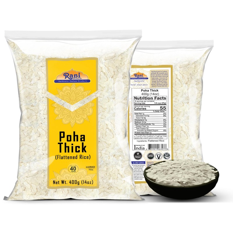 Rani Poha (Powa) Thick Medium-Cut (Flattened Rice) 14oz (400g) ~