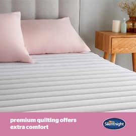 Silentnight Quilted Mattress Protectors - Pack of 2 Premium Luxury Mattress Cover Pads with Deep Elasticated Straps - Hypoallergenic and Machine Washable - Single - Twin Pack