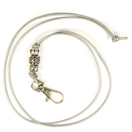 TAMEHO Original Leather Whistle Band for Dog Whistles with Decorative Designer Charms (Silver)