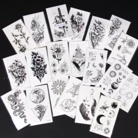 판박이문신 헤나스티커 붙이는문신 20종 D타입 Temporary Tattoo Henna Sticker Set 20 Types D Type