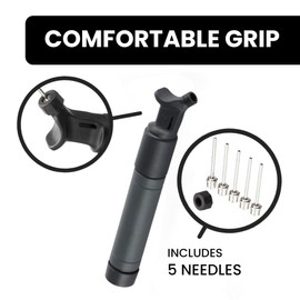 Ball Pump Kit with 5 Needles – Tiny Portable Air Pump for Basketball, Football, Volleyball & More – Compact Hand Pump for Inflatables