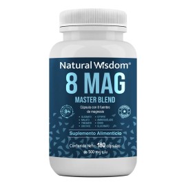 8 Magnesios Citrato de magnesio, Treonato de magnesio, Gluconato de magnesio, Glicinato de magnesio, Malato de magnesio, Cloruro de Magnesio, Orotato 