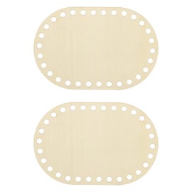 PATIKIL 6" x 4" Crochet Basket Bottom, 2Pcs Oval Blank Crochet Knitting Wooden Base for DIY Craft Weaving Basket Making Supplies Home Decoration