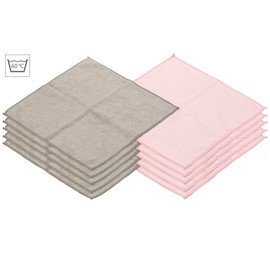 Sichler Beauty Towel: 10 Microfibre Facial Care Towels, Pink/Grey, 30 x 30 cm (Facial Cleansing Wipes)