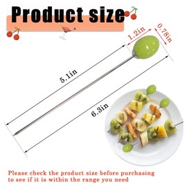 RBNMUZQ Olive Cocktail Picks, Stainless Steel Cocktail Toothpicks for Drinks, Metal Martini Picks for Olives Appetizers Fruit, 8 PCS 6.3 Inch