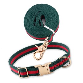 Elegant Dog collar and Leash, Durable Soft Pet Collars Leashes，Luxury Dog Collars and Dog Leashes Set Packing Gift for Big Large Dogs