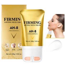 Ah-8 Firming Neck Cream, Tighten and Lift Neck Cream with Double Roller Massage, Moisturizing and Nourishing, Reduce Wrinkles Fine Lines and Double Chin, Firm and Lift Sagging Skin, Skin Body Care