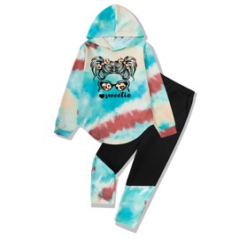 Auiopila Girls Clothes Tie Dte Sweetshirt Top and Legging Pants Girls Outfits Sets