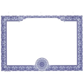 HUBCO Blue Stock Certificates Border Only (Blank) - Pack of 15