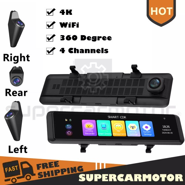 4K 4 Channels WIFI Car Camera Recorder ADAS BDS DVR