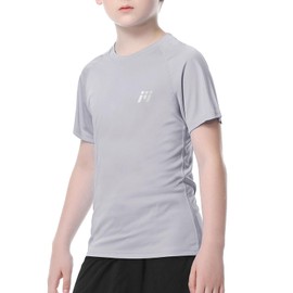 MEETWEE Jungen Rash Guard Kurzarm Kinder Badeshirt UV Schutz UPF 50 + Schwimmshirt Schnelltrocknend