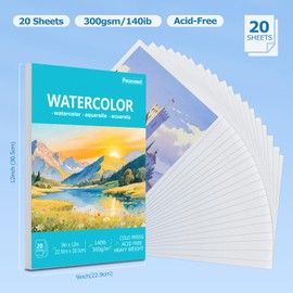 Pacocoast Watercolor Paper, 9"X12" Cold Press Artist Sketchbook, (300gsm/140lb) Water Color Pads for Acrylic, Gouache & Pencil. Painting Drawing Paper Book, Art Supplies for Adults & Kids, Teal