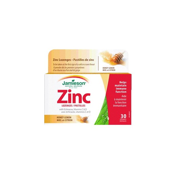 Zinc Lozenges with Echinacea and Vitamin C - Lemon-30 Lozenges Brand: Jamieson Laboratories