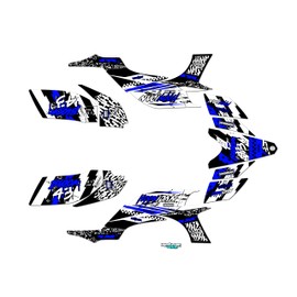 Kalair GFX Graphics Kit for Yamaha YFZ 450 (2004-2008) CRUSHER Series Blue-shift 21 Mil - ATV UTV Custom Racing Graphics Stickers Decals Kit, no-plastics