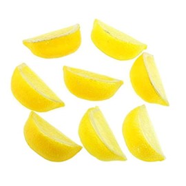 14pcs Fake Fruit Home House Kitchen Party Decoration Faux Fruit Props(Simulation Yellow Lemon Blocks)