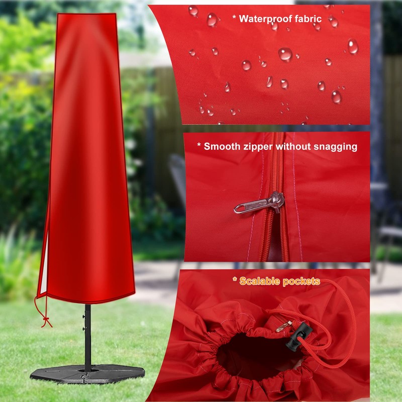 OKPOW Umbrella Cover 420D Oxford Fabric Patio Umbrella Covers Waterproof