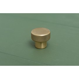 Solid Brass Knurled Pull Handles & Knobs | Kitchen Handles | Bedroom Furniture - Satin Brass Cabinet pulls (Cabinet Knob 25mm)
